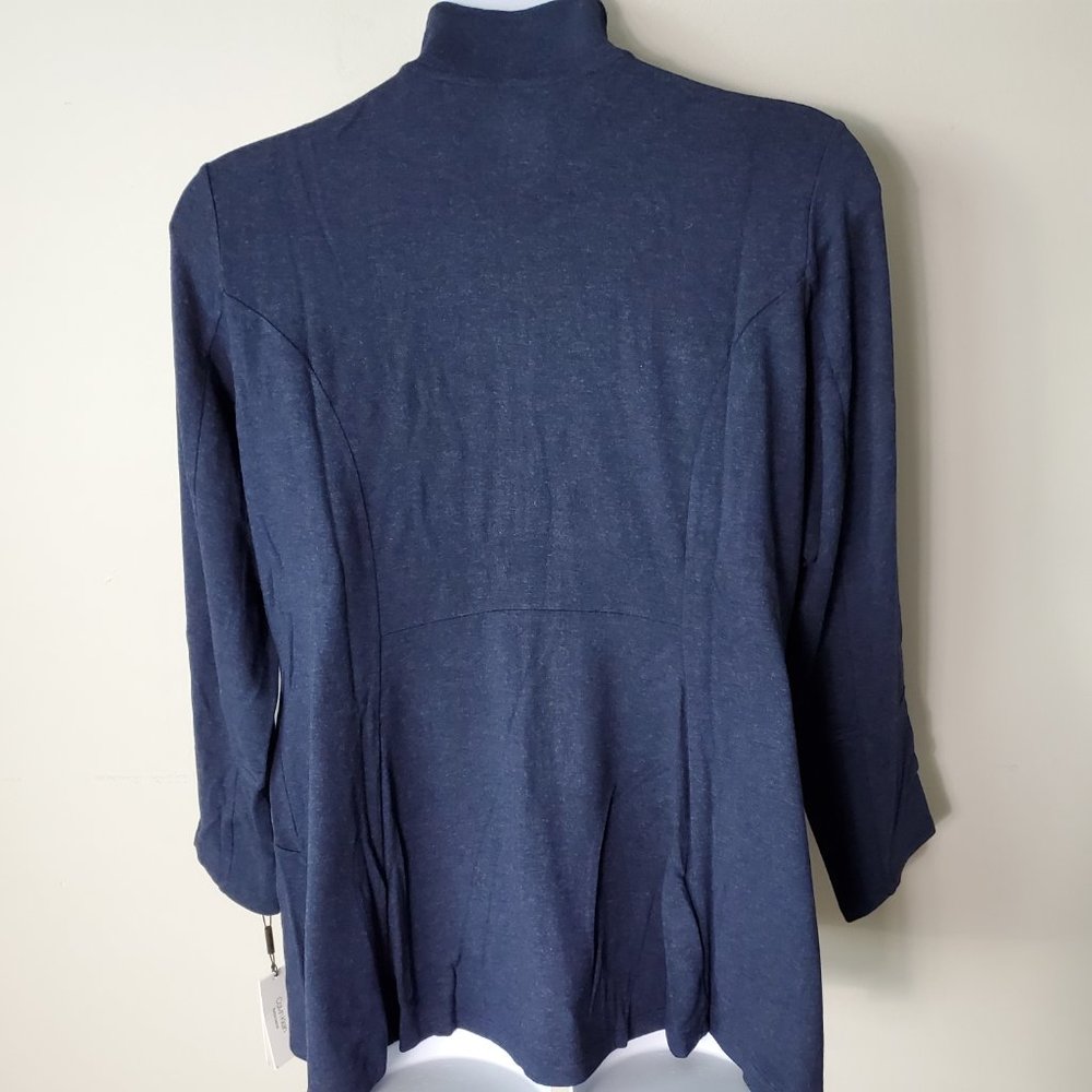 CALVIN KLEIN PLUS SIZE ZIP INDIGO HEATHER JACKET - Picture 4 of 6